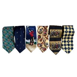Lot of 6,GOLF Theme Colorful Patterned Ties